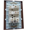 Ver imagem 3 de Conjunto 4x2 Linha Marrom Sleek Alto brilho MarGirius 4x2" 2 Interruptores Simples + 1 Tomada 2P+T 1