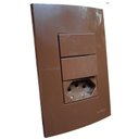 Ver imagem 2 de Conjunto 4x2 Linha Marrom Sleek Alto brilho MarGirius 4x2" 2 Interruptores Simples + 1 Tomada 2P+T 1