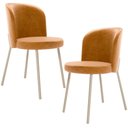 Ver imagem 1 de Kit 2 Cadeiras Sala de Jantar Estofada Gavi Arena L02 Couríssimo Whisky - Lyam Decor