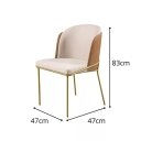 Ver imagem 2 de Kit 2 Cadeiras Aurora Caramelo Linho Palha Base Dourada