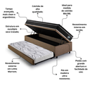 Ver imagem 5 de Bicama Box Baú Solteiro com Colchão Gransleep Ecoflex Molas Verticoil Linho Marrom 88x188