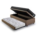 Ver imagem 4 de Bicama Box Baú Solteiro com Colchão Gransleep Ecoflex Molas Verticoil Linho Marrom 88x188