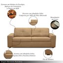 Ver imagem 6 de Sofá Decorativo Mendes 2 Lugares Sala de Estar 205cm Pés em Madeira Couro Nude G88 - Gran Belo
