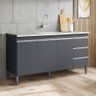 Balcão de Pia Ambiente Andréia 160 Cm Cinza Fosco - Ajl - 1
