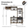 Armário de Cozinha Compacta 196cm Rustic/preto Aura Madesa 01 - 4