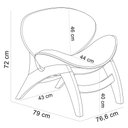 Ver imagem 5 de Kit 2 Poltronas Decorativa Orgânica Sala Living Kadosh L02 Linho Mescla Chumbo - Lyam Decor