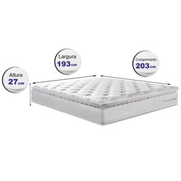 Colchão King Cama Inbox Super Molas Ensacadas 193x203 Confort Snow - 3 Colchão King Cama Inbox Super Molas Ensacadas 193x203 Confort Snow - 3