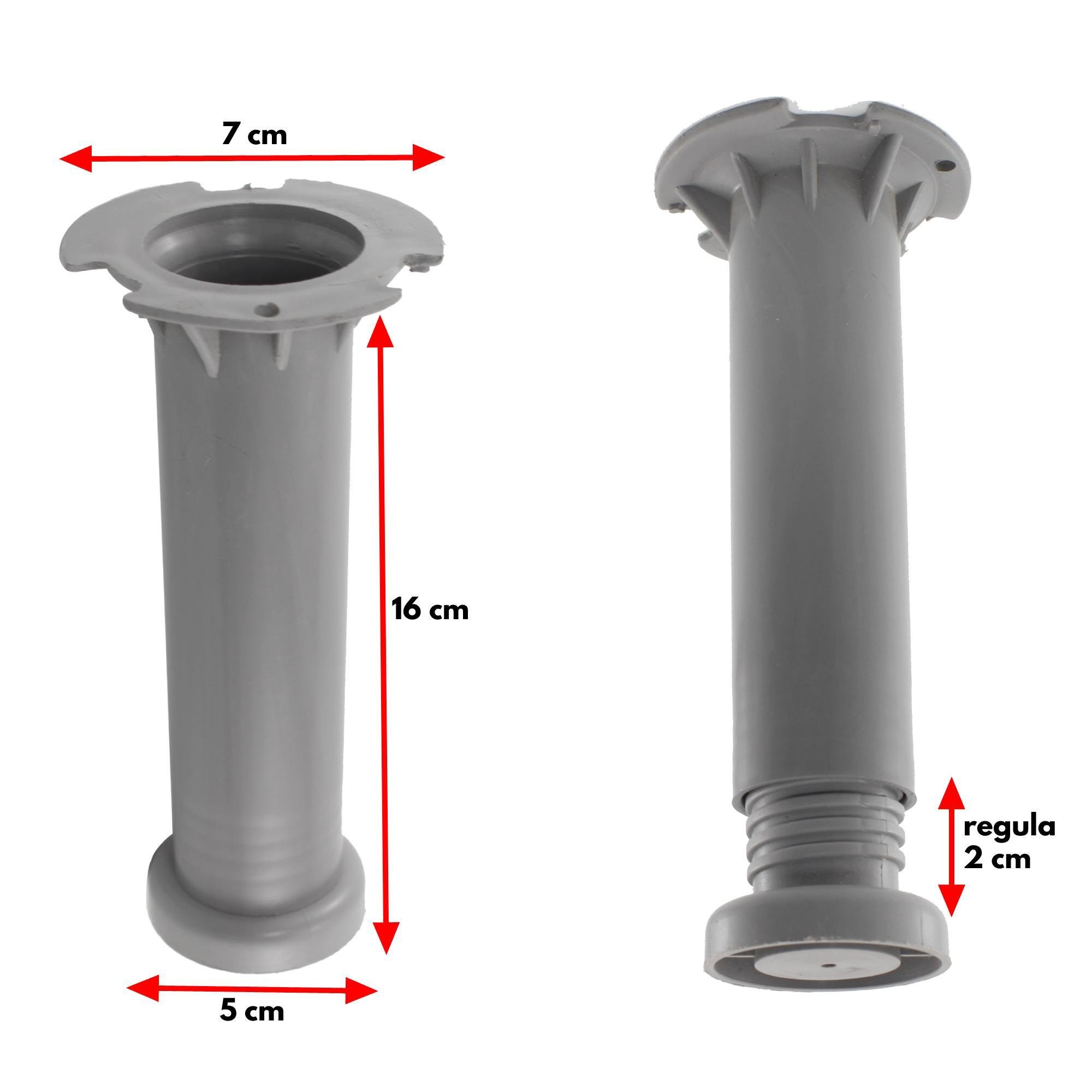 Kit 4 Pés Plástico Itatiaia 16cm Regulagem Armário Cozinha - 2