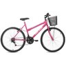 Bicicleta Mormaii Aro 26 Safira com Cesta Rosa - 1