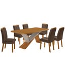 Ver imagem 2 de Mesa de Jantar Yasmin 180cm Tampo Mdf Laminado Canto Copo com 6 Cadeiras Carol