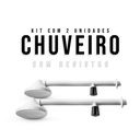 Ver imagem 2 de Kit 2 Chuveiros Frios 4 Pol Branco com Registro Pvc Resistente