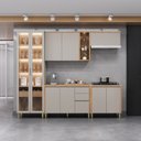 Ver imagem 1 de Cozinha Modulada Allure Linea Brasil 5 Peças Mdf com Cristaleira Led e Armário Basculante A02m4