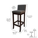 Ver imagem 2 de Kit 5 Banquetas Alta de Madeira para Bancada Capuccino Melody Suede Cinza