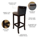 Ver imagem 3 de Kit 5 Banquetas Alta de Madeira para Bancada Capuccino Melody Suede Cinza