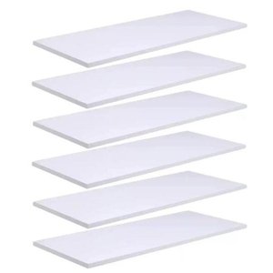 Kit 6 Prateleiras de Madeira MDF Branca