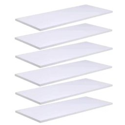 Jogo Kit 6 Prateleiras MDF Branca 15MM – Suporte Invisivel - 1