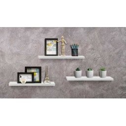 Kit 3 Prateleiras Retas Prat-K Decorare Branco 1,5X10X40Cm - 2