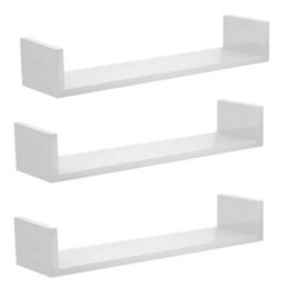 Kit Prateleiras U Estante De Livros Branco 60 Cm 3 Unidades - 1