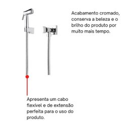 Ducha Higiênica Acqua Goa Cromado - Tigre 57121 - 5 Ducha Higiênica Acqua Goa Cromado - Tigre 57121 - 5