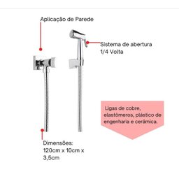 Ducha Higiênica Acqua Goa Cromado - Tigre 57121 - 4 Ducha Higiênica Acqua Goa Cromado - Tigre 57121 - 4