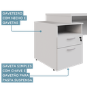Ver imagem 5 de Escrivaninha Diretor Industrial 172cm Yescasa Cinza