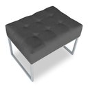 Ver imagem 3 de Puff Lisa Suede Base Metálica Industrial Prata - Pallazio Grafite