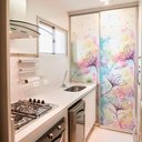 Ver imagem 1 de Adesivo Para Vidro Box Banheiro Jateado Decorado Jardim Prova D'Agua - 0,80 x 2,00m