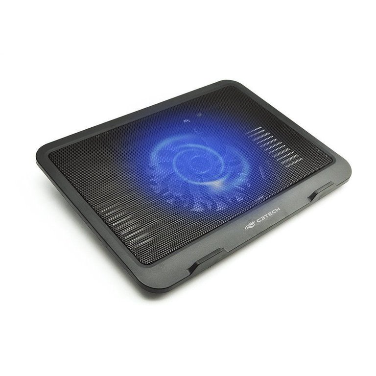 Base Notebook Com Cooler Led Azul Ate 14p Nbc-11bk C3tech