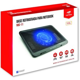 Base Notebook Com Cooler Led Azul Ate 14p Nbc-11bk C3tech - 5