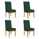 Ver imagem 1 de Kit 4 Cadeiras de Jantar Brisa Suede Base de Madeira - Pallazio Cor Verde