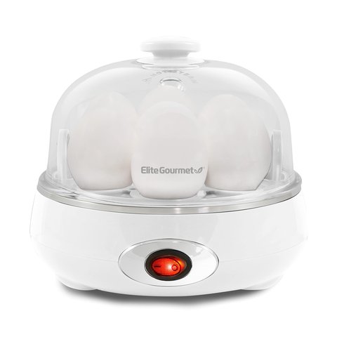 Elite Gourmet Cozedor de Ovos Elétrico 7 Unidades com Auto-desligamento (branco)