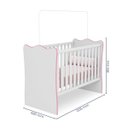 Ver imagem 2 de Berço Simples Infantil Doce Sonho 1 Branco Rosa Qmovi