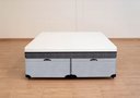 Ver imagem 3 de Cama Box Baú King Size Bipartida Serenelife - Suede Cinza Claro