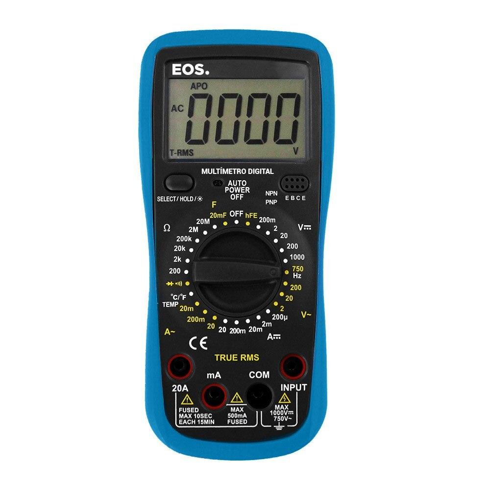 Multímetro Digital com Sensor ce Temperatura EOS EMD01