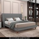Ver imagem 1 de Cabeceira Cama Box King 195cm Nicea P02 Linho Cinza - Mpozenato