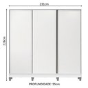 Ver imagem 3 de Guarda Roupa Infantil 100% Mdf Madesa Logan 3 Portas de Correr com Pés - Branco