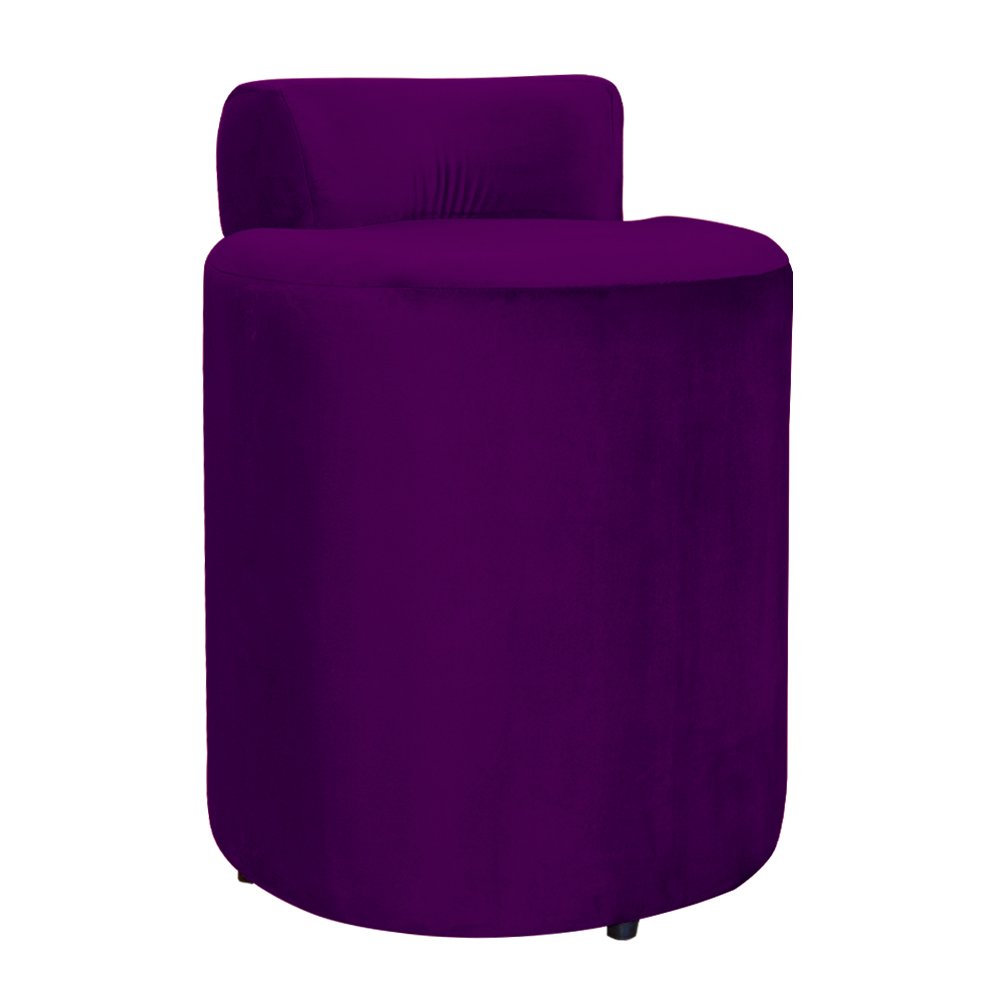 Puff Athenas Sapata Plástica Veludo Cores - DS Estofados - Roxo