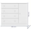 Ver imagem 4 de Guarda-Roupa Infantil 825 e Cômoda 2561 Doce Sonho Branco