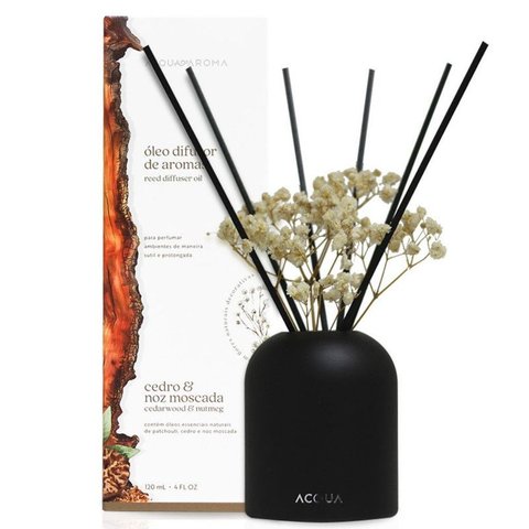 Óleo Difusor de Aromas Acqua Aroma Dia a Dia 120ml Cedro e Noz Moscada