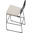 Ver imagem 7 de Kit 04 Banquetas Altas Cozinha Sala Jantar Fixa Allana L02 Couríssimo Preto Linho Cru - Lyam Decor