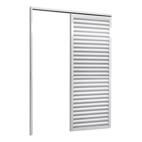 Porta de Correr Suspensa Veneziana Esq L.25 Branca 210x100 Brimak