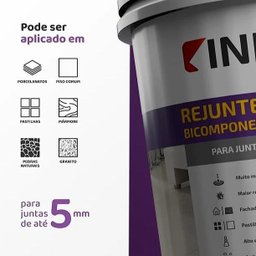 Rejunte Acrílico Bicomponente Premium Hiperliso Inkor Branco Pote 1kg - 4