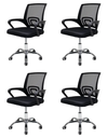 Ver imagem 1 de Kit 4 Cadeiras Escritório Home Office Giratória Preto