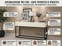 Ver imagem 2 de Aparador Buffet para Hall de Entrada Luxo Eros 90cm Off White/Preto Decoração Ambiente