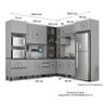 Cozinha Completa Modulada 100% MDF 10 Peças Belize 2 Cinza Henn - 3