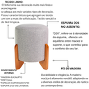 Ver imagem 4 de Puff Piave em Linho Puf Decorativo Sala Escritório Pés Madeira Maciça Cinza