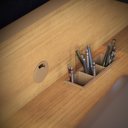 Ver imagem 4 de ESCRIVANINHA OFFICE INDUSTRIAL RETRO PARA QUARTO ESCRITORIO NATURE COM OFF WHITE
