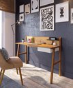 Ver imagem 1 de ESCRIVANINHA OFFICE INDUSTRIAL RETRO PARA QUARTO ESCRITORIO NATURE COM OFF WHITE