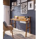 Ver imagem 1 de ESCRIVANINHA OFFICE INDUSTRIAL RETRO PARA QUARTO ESCRITORIO NATURE COM OFF WHITE