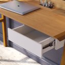 Ver imagem 2 de ESCRIVANINHA OFFICE INDUSTRIAL RETRO PARA QUARTO ESCRITORIO NATURE COM OFF WHITE